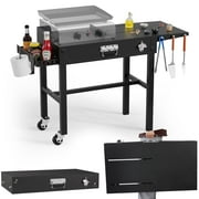 SKOK Portable Outdoor 31" W x 17" D Folding & Adjustable Grill Table, Large Space Suitable for 17"/22"/32" Griddle