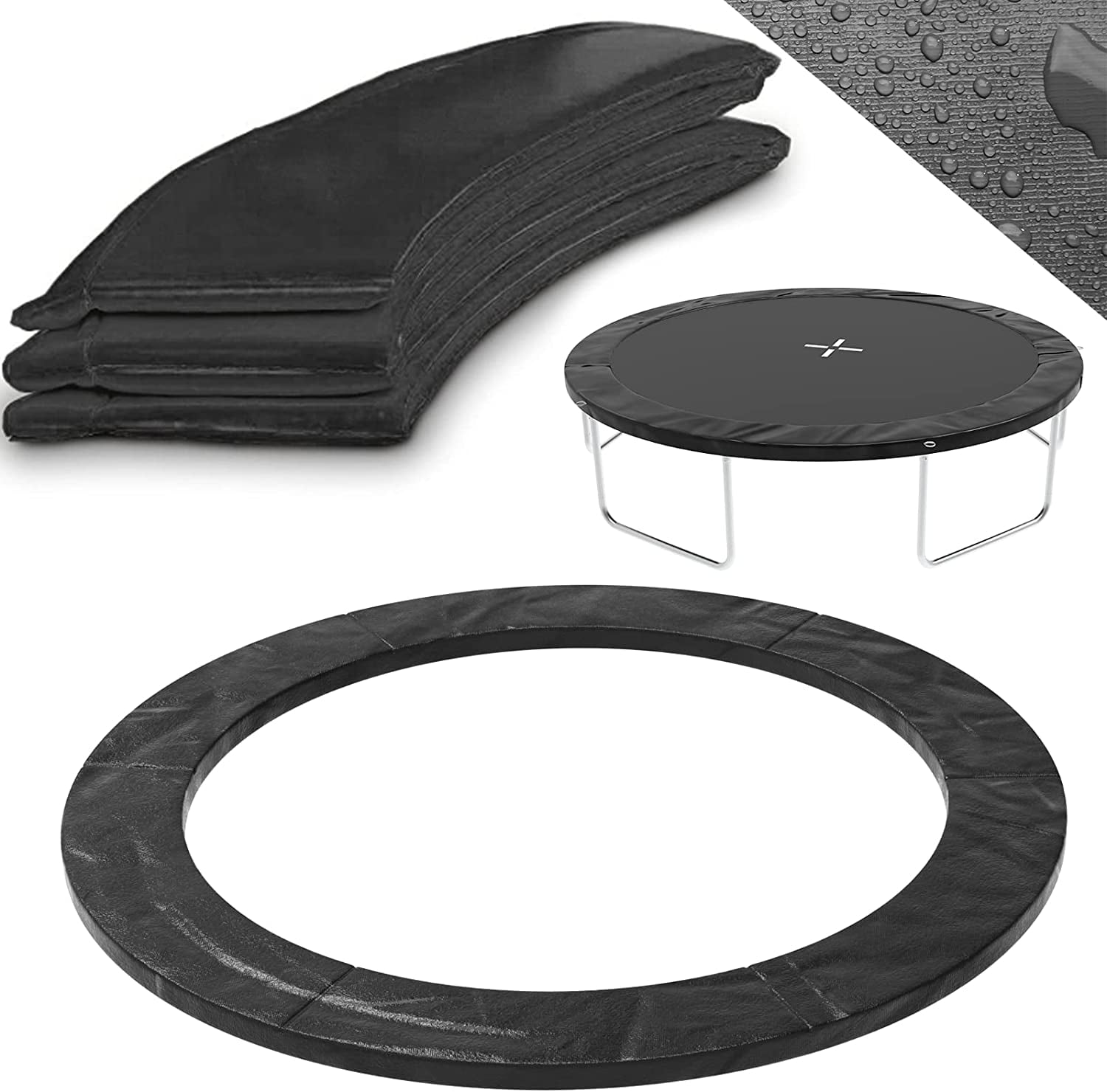 Giantex Replacement Trampoline Mat, High-Elastic PP Weather-Resistant Mat  Fits 8 10 12 14 16ft Round Frame, Spring Not Included