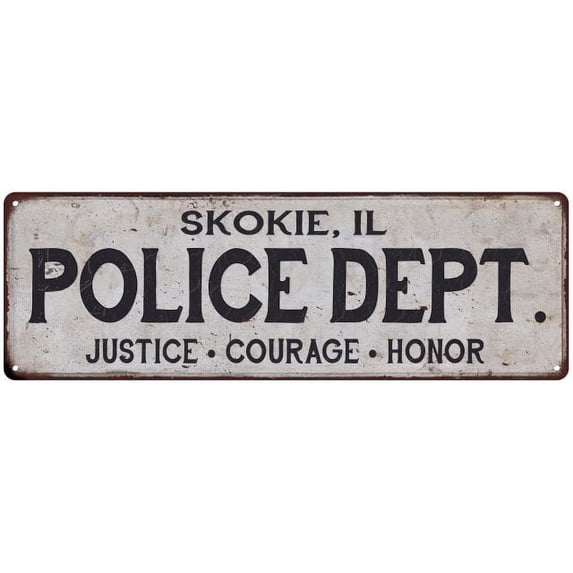SKOKIE, IL POLICE DEPT. Home Decor Metal Sign Gift 6x18 206180012546