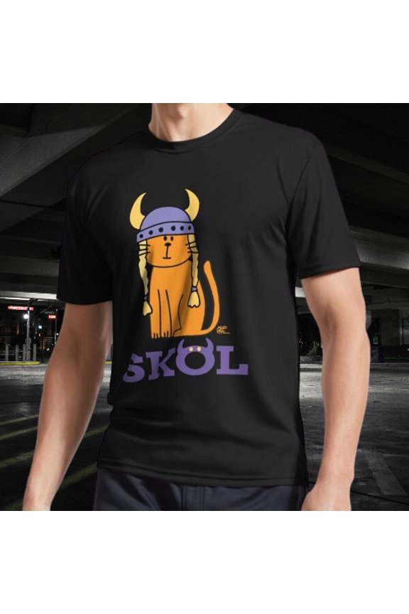 SKOL Cat Active Logo T-Shirt Funny Size Mode American T-shirt