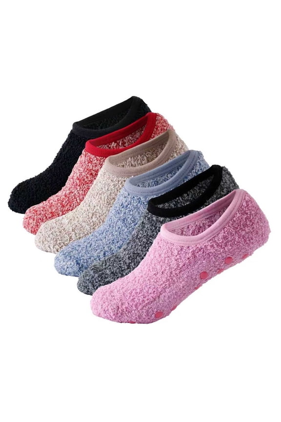 Fuzzy Socks with Grips Plush Sleep Cozy Winter Soft Hospital Fluffy Socks Gifts for Womens Gifts