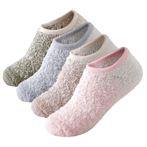 SKOLA Slipper Socks for Women with Grips Fuzzy Slipper Socks Warm Soft Fluffy Socks Non Slip Socks with Grips for Women