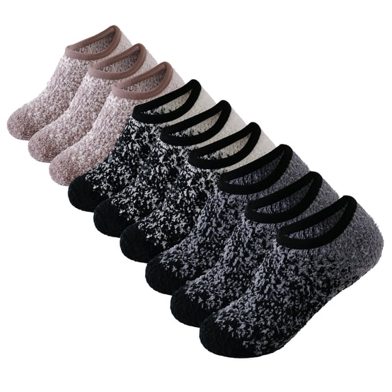 SKOLA Slipper Socks for Women with Grips Fuzzy Slipper Socks Warm Soft Fluffy Socks Non Slip Socks with Grips for Women