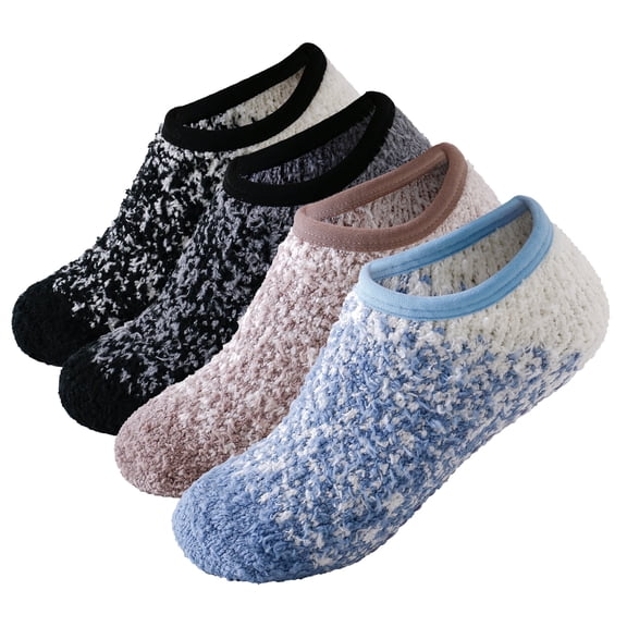 SKOLA Slipper Socks for Women with Grips Fuzzy Slipper Socks Warm Soft Fluffy Socks Non Slip Socks with Grips for Women