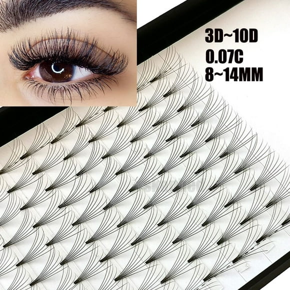SKONHED 12 Lines Woman's Fashion C Curl Semi Permanent 0.07 Thickness Premade Volume Fans False Eyelashes Synthetic Hair Eyelashes Extension D CURL-7D-8MM