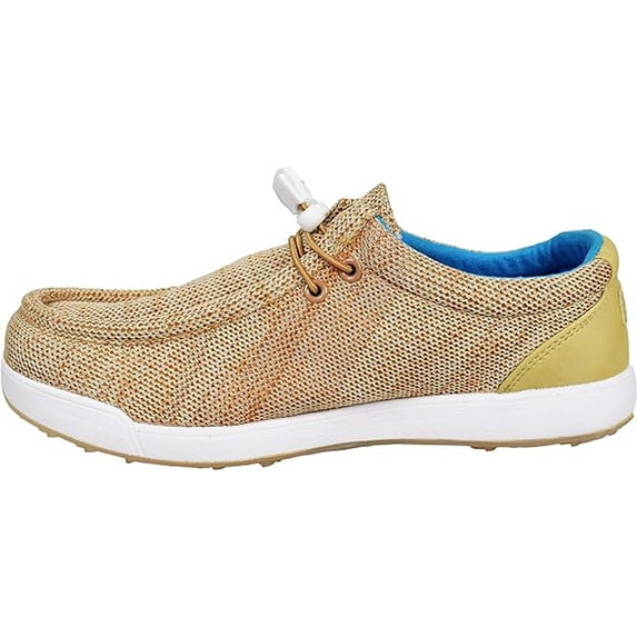 SKONI Men's Slip-On Lightweight Moc Toe Golf Shoe (Khaki, 11.5)