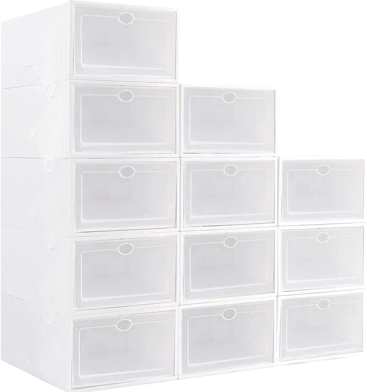 EOENVIVS Plastic Storage Bins 12 Pack Plastic Storage Container with Snap  Lids, Stackable Shoe Organizer Boxes Storage Baskets for Organizing Closet