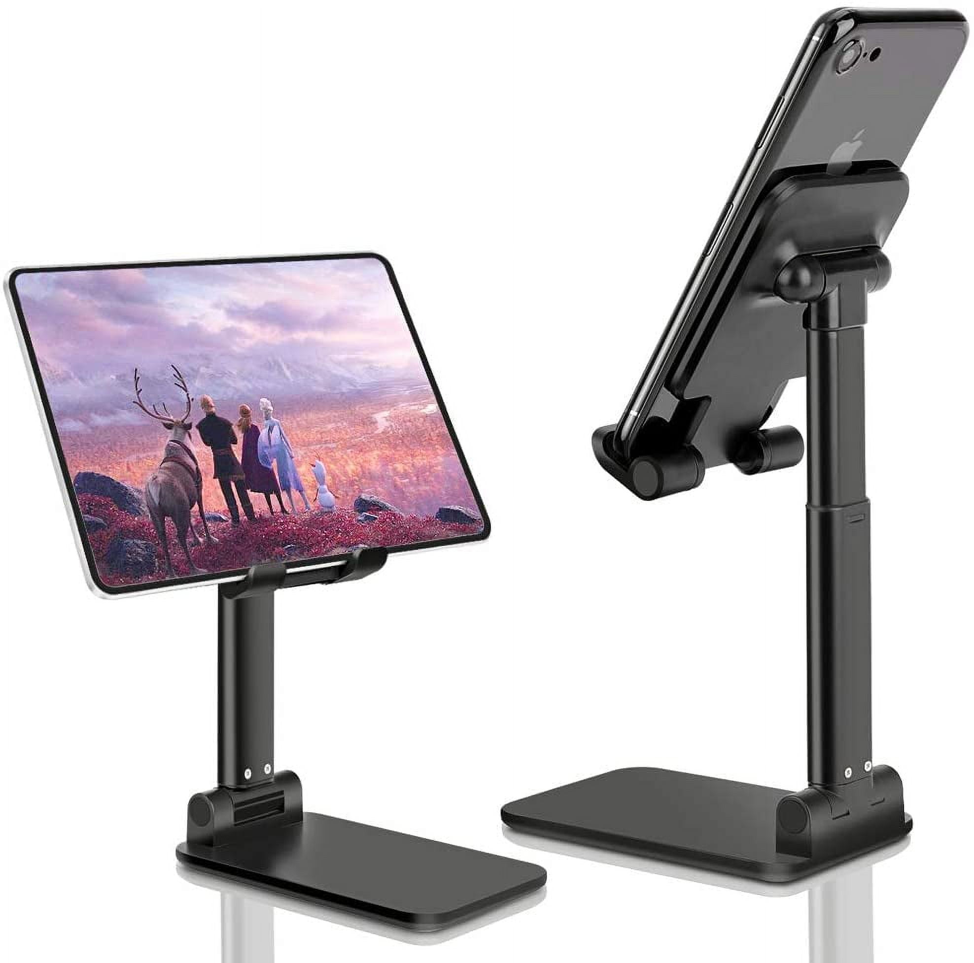 OCYCLONE Phone Stand, Adjustable Height and Angle Cell Phone Stand for Desk  Foldable Holder, Taller iPhone Stand Compatible 4-11 Inch All Mobile