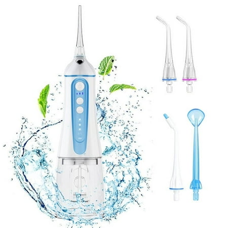 SKONYON Cordless Express Portable Water Flosser Oral Irrigator with 4 Flossing Tips