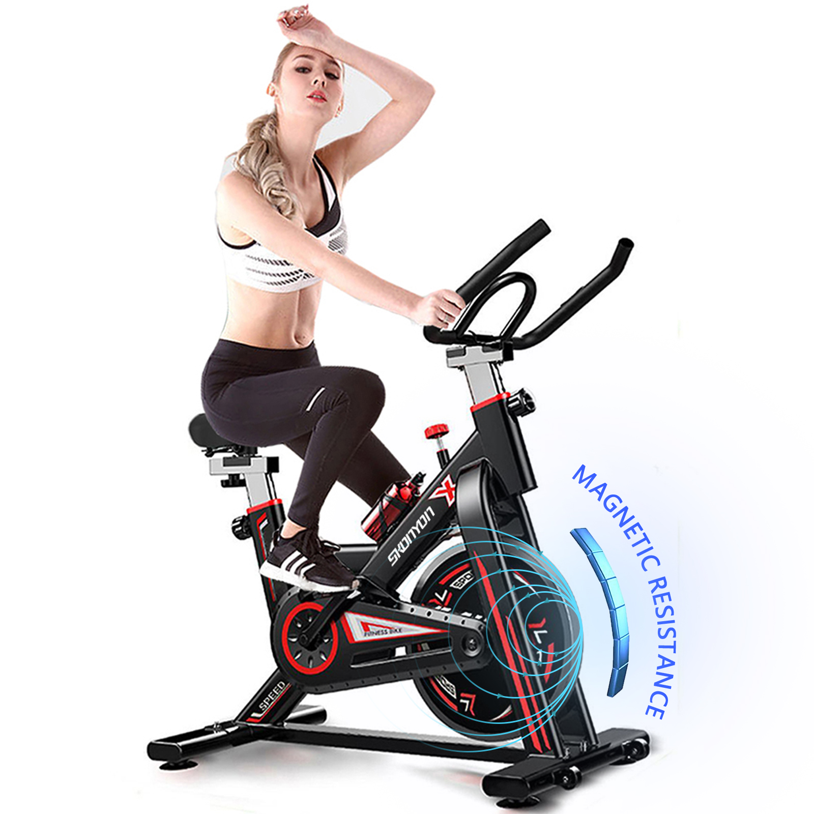 SKONYON Exercise Bike Stationary Indoor Cycling Bike Heavy Duty Flywheel Bicycle for Home Cardio Workout - image 1 of 9