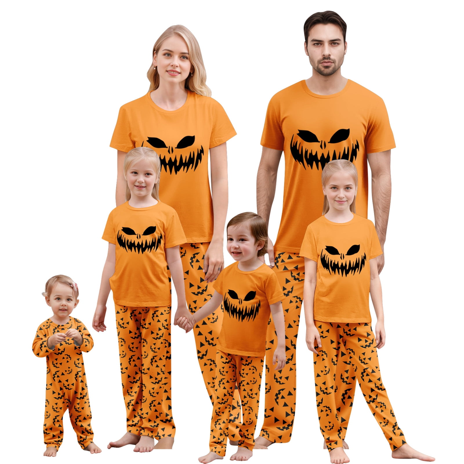 SKOQIEA Matching Family Halloween Pajamas Set – Jack-O'-Lantern Pumpkin ...