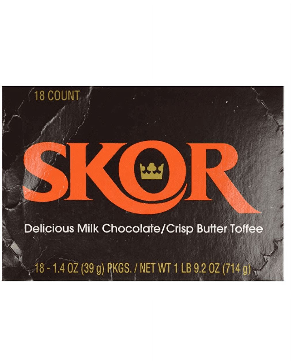 SKOR Milk Chocolate Covered Butter Toffee Candy, Halloween, 1.4 oz Bar (36)(two pack 18 CT