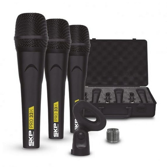 SKP ProAudio PRO-33K Dynamic Cardioid Microphone Kit (3 Microphones)