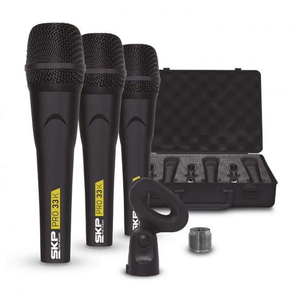 SKP ProAudio PRO-33K Dynamic Cardioid Microphone Kit (3 Microphones)
