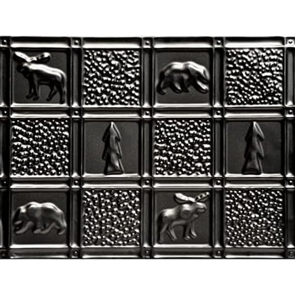SKPC612 Gwen's Cabin Stamped Metal Nail-up Tin Wall and Backsplash Tile (14 sq. ft), Black, Pack of 6$$Tools & Hardware Other