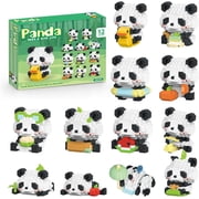SKQIT 12 Pack Panda Mini Building Blocks Blind Box Set, Cute Panda Micro Brick, Party Favor, Prize, Birthday & Christmas Gift