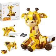 SKQIT 3 in 1 Transformable Animal Building Blocks Set, 707 Piece Giraffe, Lion & Dog Model Kit, Lovely Desktop Display, Holiday Birthday Gift for Adult Hobby Collectors