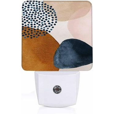 SKQIT Abstract Modern Print Night Light, Dusk to Dawn Smart Sensor Nightlight for Bedroom Bathroom Hallway Stairs Hallway, Plug-in, Energy Efficient Decor Desk Lamp Gifts