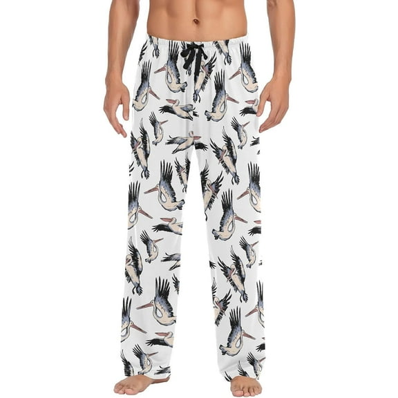 SKQIT Beautiful Pelicans Men's Pajama Pants Soft Comfy Sleep Lounge Pants Pjs Bottoms with Pockets