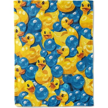 SKQIT Bubble Bath Duck Blanket, Soft Lightweight Flannel Fleece Throw Blanket for Home Sofa Bed Couch Decor 50"x40"
