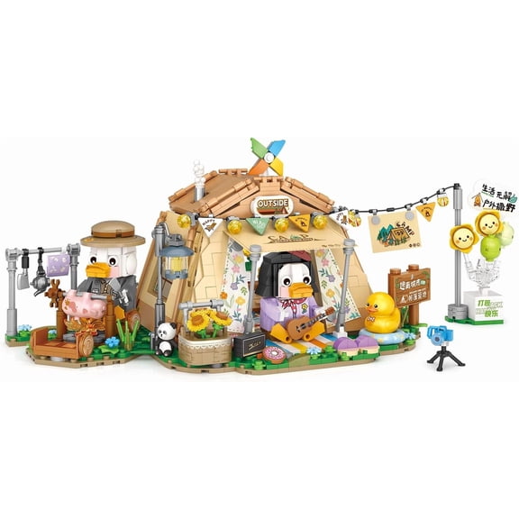 SKQIT Camping Building Blocks Set,Holiday Camper Collection Particle Construction Building Bricks Toy,Home Decor (Tent)
