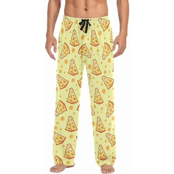 SKQIT Cheese Men's Pajama Pants Soft Comfy Sleep Lounge Pants Pjs Bottoms with Pockets
