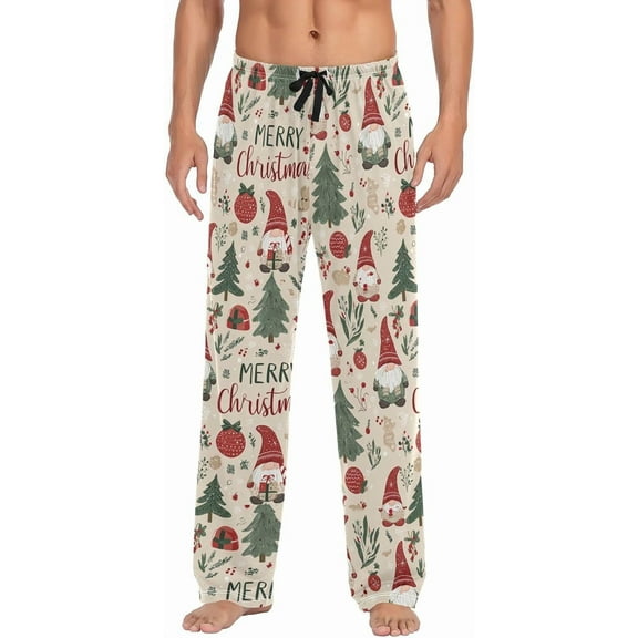 SKQIT Christmas Gnomes Snowflakes Pajama Pants Winter Mushroom StarLounge wear PJs Men's Pajama Bottoms Pants