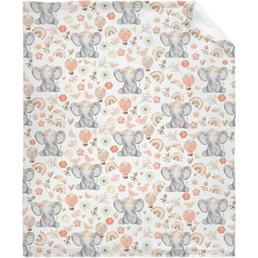 SKQIT Cute Elephant Blanket, Soft Lightweight Flannel Fleece Throw Blanket for Home Sofa Bed Couch Decor 40"x30"
