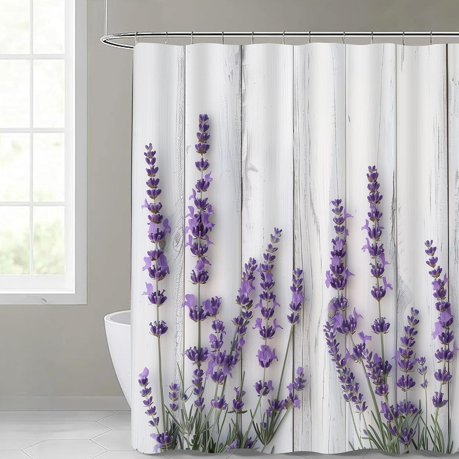 SKQIT Farmhouse Lavender Flower Shower Curtain for Bathroom Home Decor ...