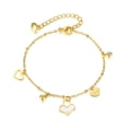 thumbnail image 1 of SKQIT Fashion 18K Gold Plated Stainless Steel Heart Charm Chain Bracelet Adjustable Link Bracelet for Women, 1 of 8
