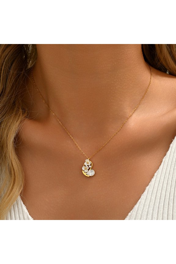 Flower Necklaces for Women Dainty 14k Gold Plated Cubic Zirconia Wedding Necklaces for Brides Simple CZ Choker Pendant Necklace for Women Trendy Prom Jewelry Gifts