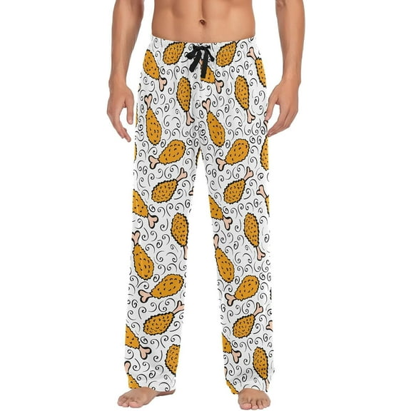 SKQIT Fried Chicken Men's Pajama Pants Soft Comfy Sleep Lounge Pants Pjs Bottoms with Pockets