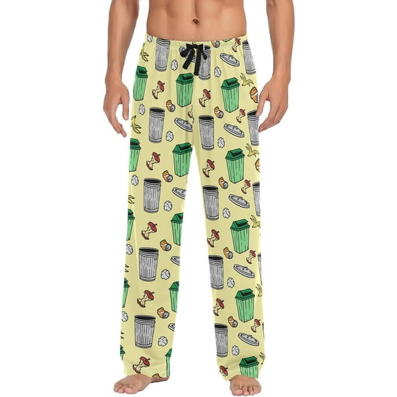 SKQIT Garbage Bin Men's Pajama Pants Soft Comfy Sleep Lounge Pants Pjs Bottoms with Pockets