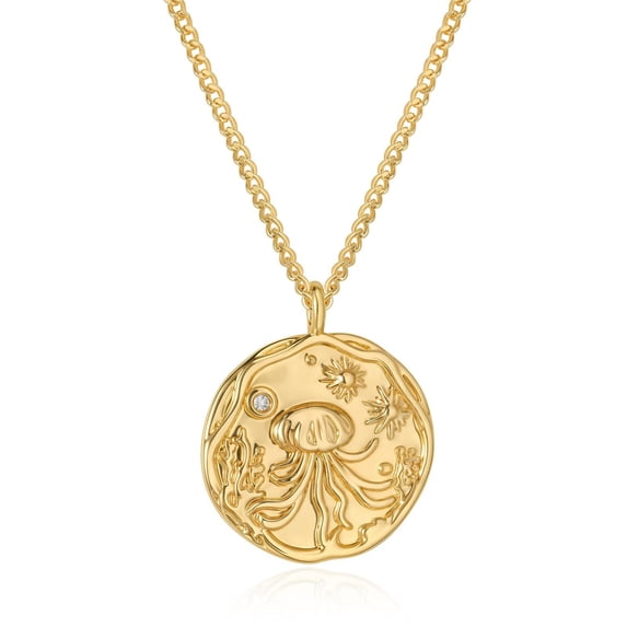 SKQIT Gold Necklace for Women - 14K Gold Plated Dainty Ocean Series Pendant Necklace Jewelry Everyday for Women