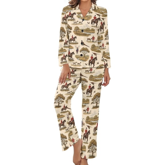 SKQIT Lemur Holding Blue Mug Women's Long-Sleeve Shirt And Full-Length Bottom Pajama Set