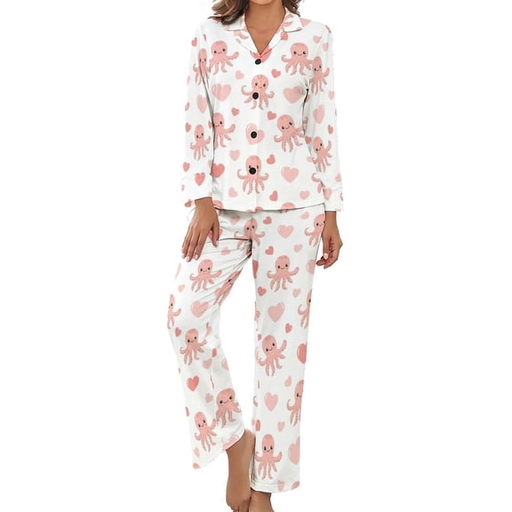 SKQIT Lemur Holding Blue Mug Women's Long-Sleeve Shirt And Full-Length Bottom Pajama Set