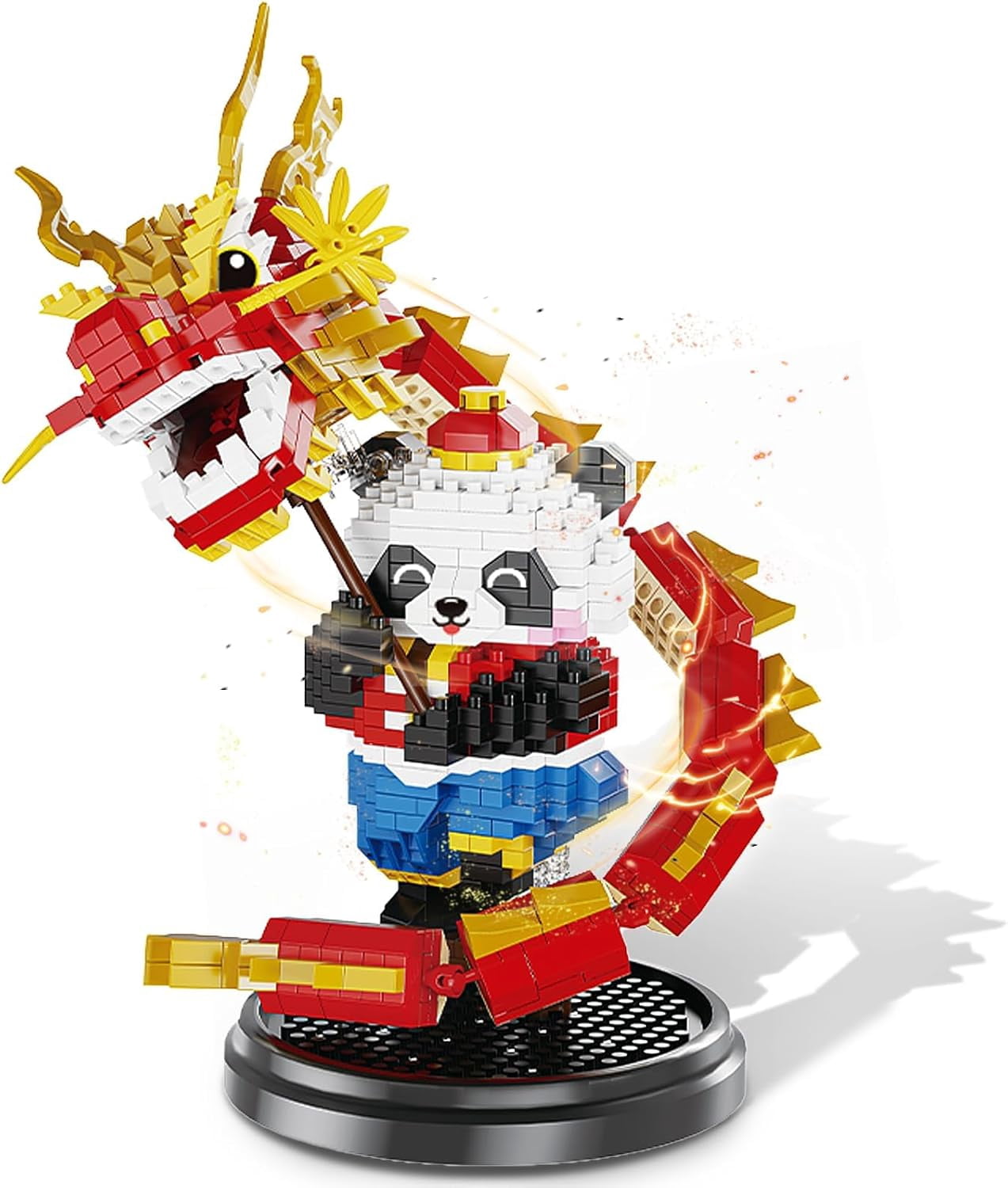 SKQIT Lion Dance Panda Building Blocks Set, 1235PCS Micro Mini Building ...