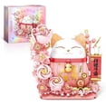 thumbnail image 1 of SKQIT Lucky Cat Building Block Set 868Pcs Cute Fortune Cat with Flowers Building Blocks, Christmas Birthday Creative Gift for Adult (Red Cat), 1 of 16