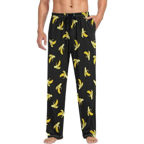 SKQIT Men's Pajama Pants Banana Soft Lounge Sleepwear Pjs Bottoms with Pockets