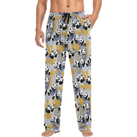 SKQIT Men's Pajama Pants Cute Panda Soft Lounge Sleepwear Pjs Bottoms with Pockets