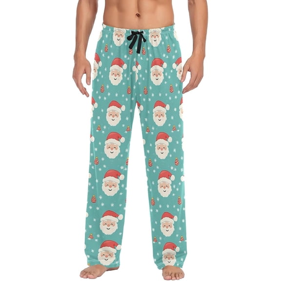 SKQIT Men's Pajama Pants Santa Claus Christmas Sleep Bottoms Lounge Sleepwear with Pockets Drawstring