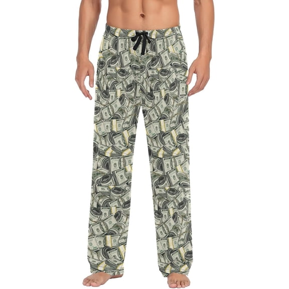 SKQIT Men's Pajama Pants Sleepwear Pajama Pant with Pockets Soft Lounge Pajama Pjs Bottoms for Men