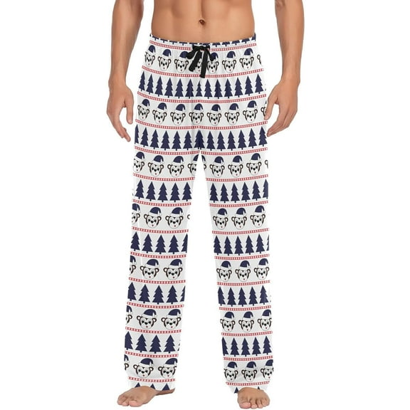 SKQIT Men's Pajama Pants Soft Comfy Sleep Lounge Pants Christmas Tree Monkey Pjs Bottoms with Pockets