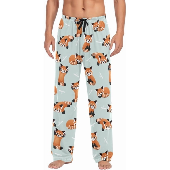 SKQIT Men's Pajama Pants Soft Comfy Sleep Lounge Pants Cute Red Panda Pjs Bottoms with Pockets