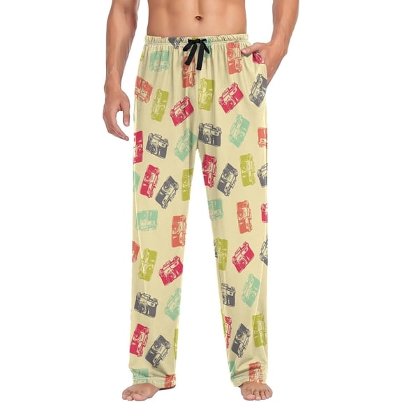 SKQIT Men's Pajama Pants Vintage Camera Soft Lounge Sleepwear Pjs Bottoms with Pockets
