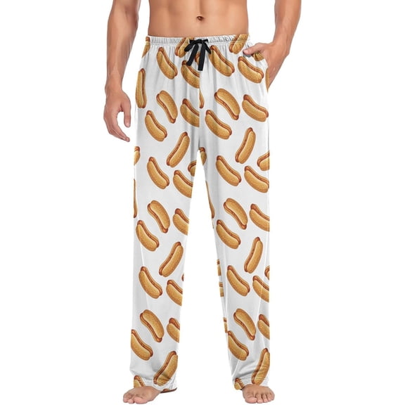 SKQIT Mens Pajama Pants Hot Dog Bread Pattern Soft Lounge Sleep Pant with Pockets Sleepwear PJ Bottoms for Men