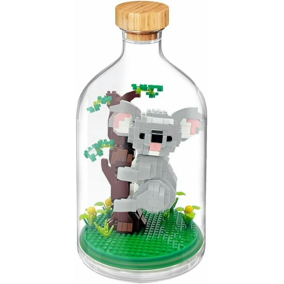 SKQIT Mini Building Blocks Animals Sets - 608PCS Mini Bricks Koala Building Set with Dust Cover for Office Home Decor, Creative Birthday Gifts for Adults and Ages 14+