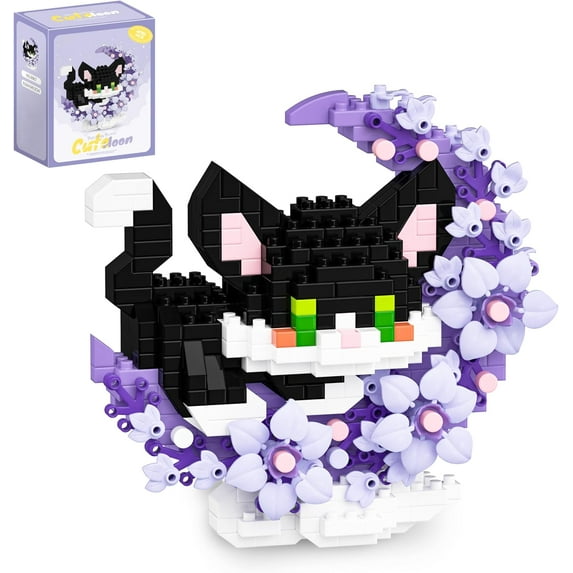 SKQIT Mini Panda Building Blocks with Flowers,Flowers Mini Building Set,Animal Micro Building Kits,Home Office Décor Gift for Adults