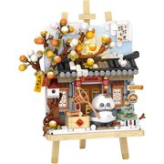 SKQIT Panda Mini Building Blocks Cute 3D Painting Model Set,Creative 4 Seasons Views Collection Construction Building Bricks Toy,Home Decor