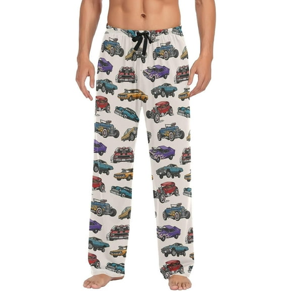 SKQIT Retro Car Men's Pajama Pants Soft Comfy Sleep Lounge Pants Pjs Bottoms with Pockets